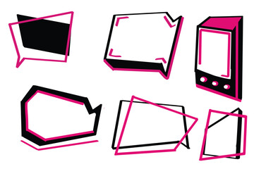 Dialog boxes of various shapes. Space for text for comics and advertising of nice colors on a white background.