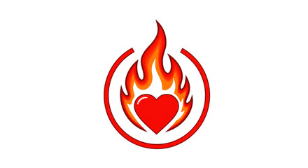 Isolated Heart Flame Icon