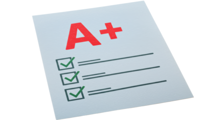 Isolated A+ Paper Exam Result Grade
