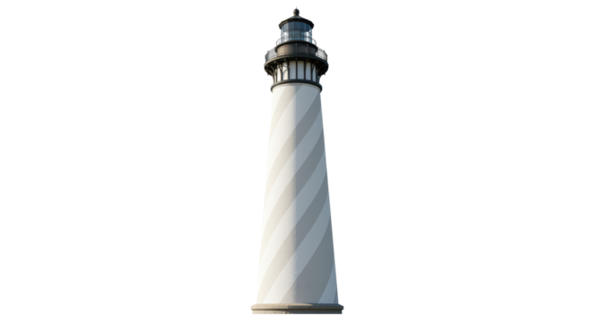 Isolated Cape Lookout Lighthouse