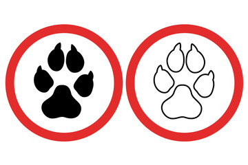 No Paw Prints Signs