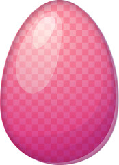 Glossy pink Easter egg with a checkered gingham pattern. A stylish and modern holiday decoration with a retro touch. Perfect for festive designs, spring-themed decor, and unique Easter celebrations