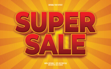 Super sale 3D editable text effect