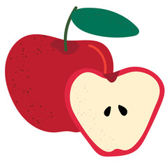 red apple vector illustration