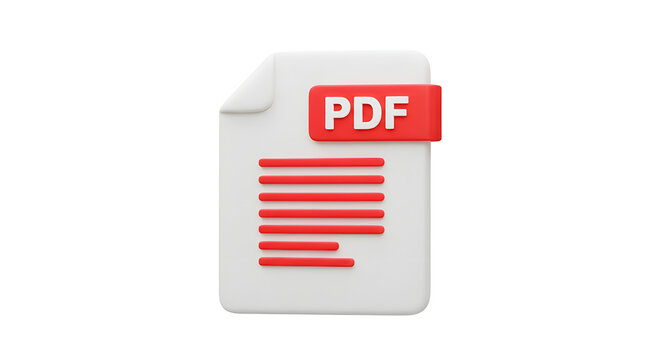 pdf file format icon 3d rendering vector illustration