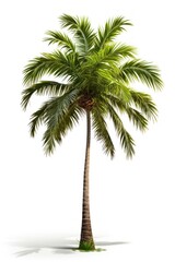 Palm plant tree white background.