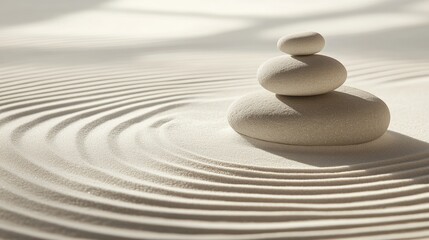 A peaceful Zen garden in Kyoto with raked sand patterns and carefully placed stones