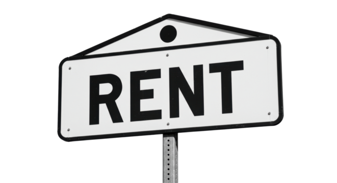 Isolated Rent Sign