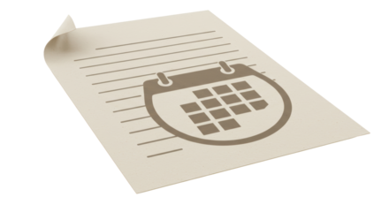 Isolated Calendar Sheet with Schedule and Lines