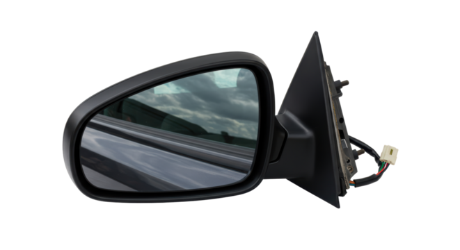Isolated Car Side View Mirror Assembly