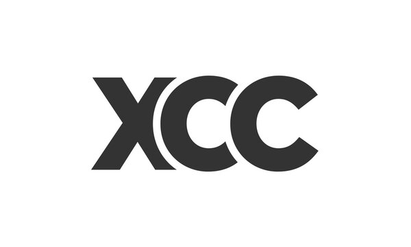 XCC logo design template with strong and modern bold text. Initial based vector logotype featuring simple and minimal typography. Trendy company identity.