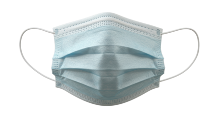 Isolated Blue Surgical Face Mask Protection