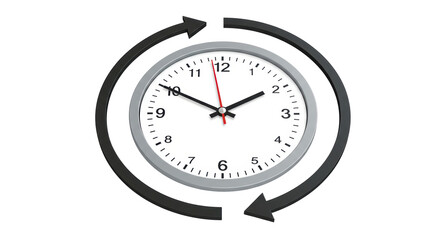 Isolated Clock with Rotation Arrows