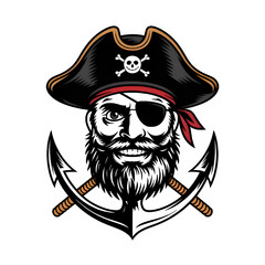 pirate with map ,nautical, pirate, sea ornaments isolated on transparent background	