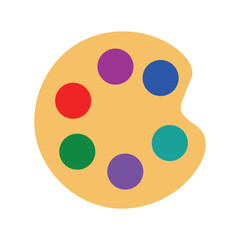 Fototapeta premium Colorful Artist's Palette with Primary and Secondary Colors