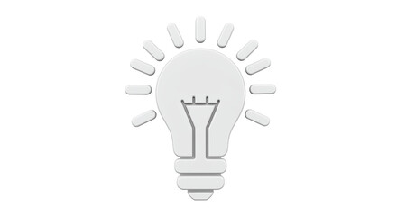 Isolated White Light Bulb Icon
