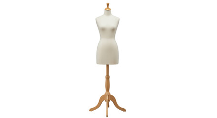 Isolated Female Mannequin on Wooden Stand