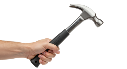 Isolated Hand Holding Hammer