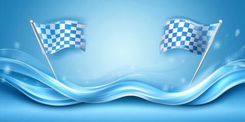 Checkered flag graphic design with an abstract background,a dynamic racing theme.