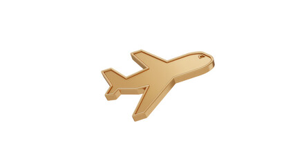 Obraz premium Isolated Golden Airplane Icon