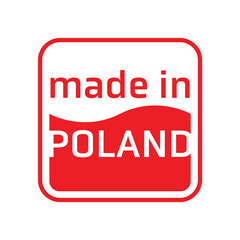 Wyprodukowane w Polsce symbol graficzny, Minimalistyczna grafika Made in Poland, vector ikona © milushka