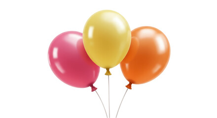 Isolated Three Colorful Balloons