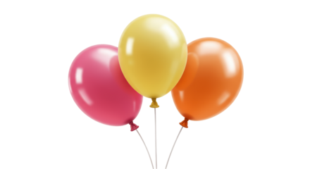 Isolated Three Colorful Balloons