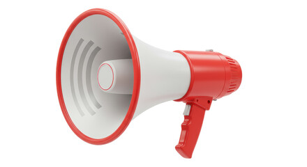 Isolated Red and White Megaphone