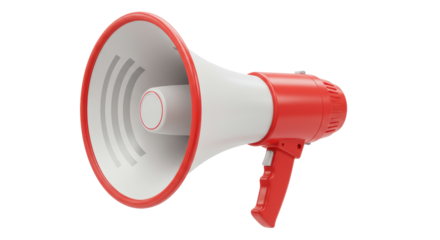 Isolated Red and White Megaphone