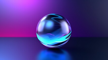 Abstract Swirling Neon Egg On Dark Background