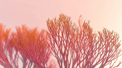 Colorful Abstract Coral Structure with Soft Gradient Background