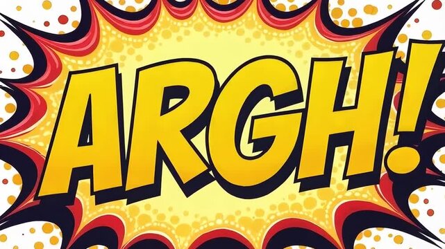 ARGH speech explosion pop art bubble exclamation cloud isolated on a white background