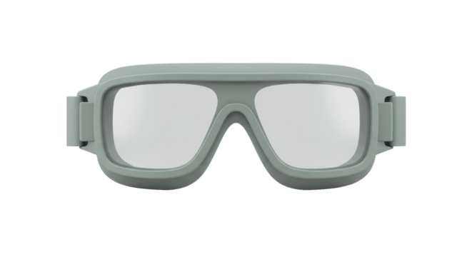 Isolated Gray Safety Goggles