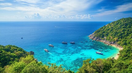 Obraz premium The picturesque viewpoint of Koh Similan, overlooking the Andaman Sea.
