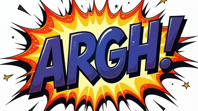 ARGH speech explosion pop art bubble exclamation cloud isolated on a white background