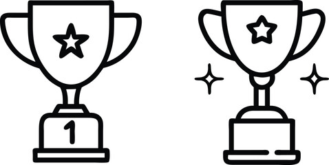 trophy and awards cup icon design 