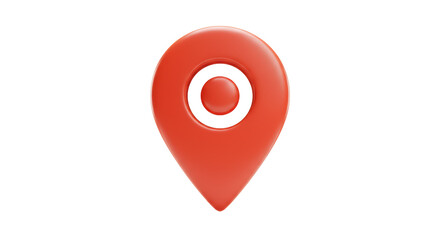 Isolated Red GPS Location Pin