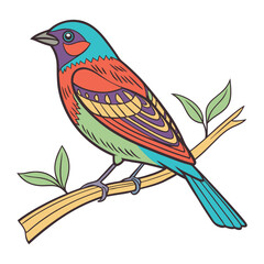 vector illustration of a colorful bird.