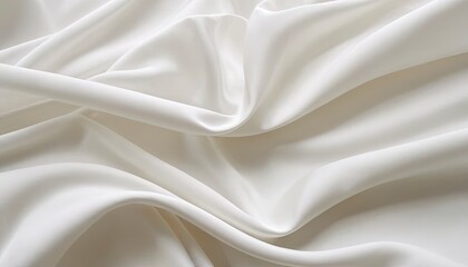 Obraz premium Silky Softness: Close-up of smooth, lustrous white silk fabric, a symbol of luxury and elegance, perfect for textures and backgrounds.