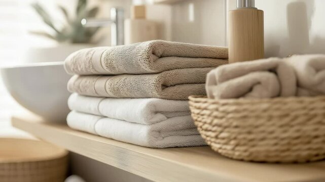 towels  in the bathroom, hotel