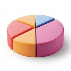 Obraz premium Colorful pie chart displaying data analysis insights office environment infographic modern workspace aerial view business strategy