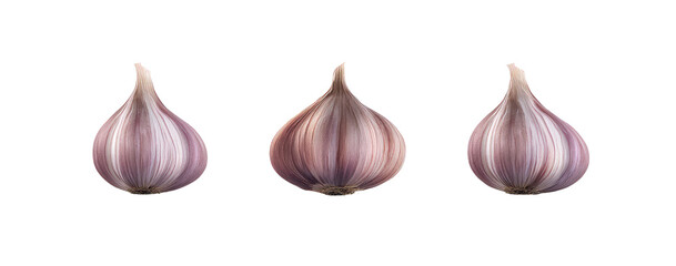close up of a bunch of garlic cloves isolated on transparent background Remove png