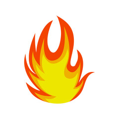 Red flames isolated on a white background. Flat vector illustration
