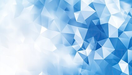 Abstract geometric background with light blue and white triangles