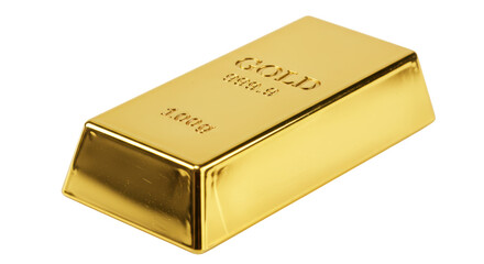 Isolated Gold Bar Ingot with Markings