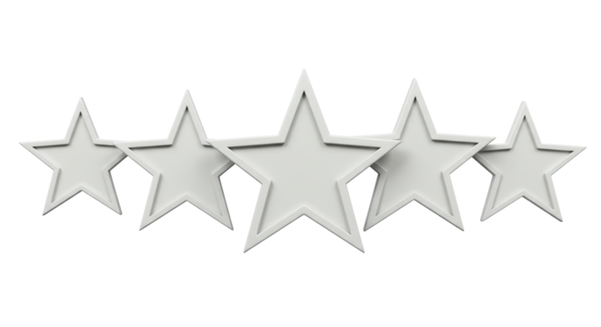 Isolated Five White Stars Rating System