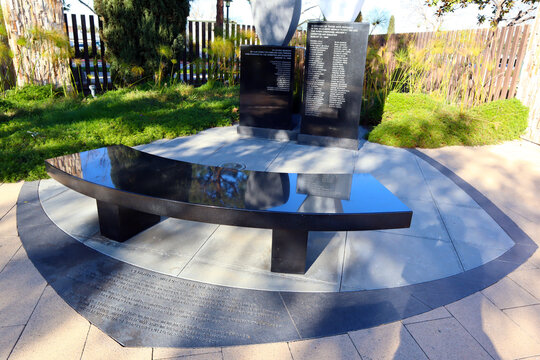 Cerritos, California &ndash; January 16, 2025: Cerritos Air Disaster Memorial, tribute to the victims of the air tragedy between a Piper Archer and an Aeromexico DC-9 that occurred in Cerritos in 1986