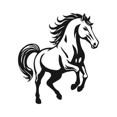 Horse silhouette. Graceful silhouette, movement, strength, suitable for branding, equestrian clubs, farm logos, horse lovers. Wild horse, vector horse, stallion emblem