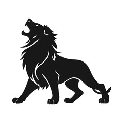 Lion silhouette with detailed mane. Animal icon template. Symbol of strength, power and leadership. Stylish design is perfect for branding, logos and product design. Wild animal, lion king, ferocious