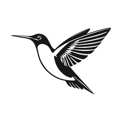 Hummingbird logo, bird icon. Flying hummingbird, vector bird, nature emblem